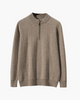 100% Cashmere Ribbed Half Zip - Northern Blood