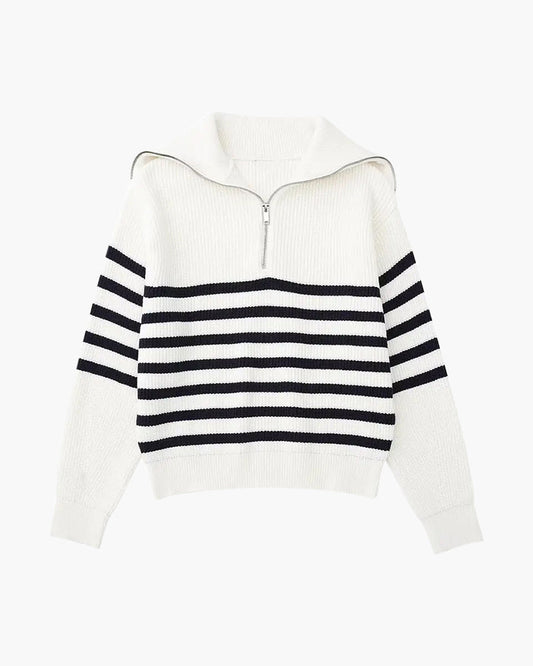 Striped Zip Up Sweater - Northern Blood